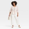 Women's Elbow Sleeve Peplum Tie-Front Blouse - A New Day™ - 3 of 3