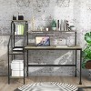 Phil Industrial Desk with Reversible Bookcase and Led Lighting - miBasics - 2 of 4