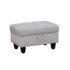 AndMakers 28.5 in. W Light Gray Flannel Polyester Blend Rectangle Ottoman with Storage and Decorative Copper Nails - 3 of 4