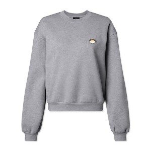 Dalix Cappuccino Embroidered Fleece Relaxed Boxy Fit Long Sleeve Crewneck Sweatshirt Womens - 1 of 4