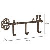Decorative Skeleton Key Design Hooks-3-Pronged Cast Iron Shabby Chic Rustic Wall Mount Hooks for Coats, Hats, Jewelry, and More by Hastings Home - 3 of 4