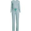 Lands' End Women's Knit Pajama Set Long Sleeve T-Shirt and Pants - 3 of 3