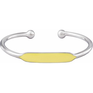 Pavilion Gift Company - Silver Canary Enamel - Bangle Bracelet - Bracelets - 1 of 3