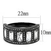 Slickblue Women's Black Stainless Steel Ring with Clear CZ, IP Black Plating, Size 5-10 - 2 of 4