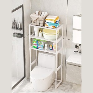 Over Toilet Storage, 3-Tier Over-The-Toilet Storage Rack Sturdy Waterproof Bathroom Organizer Easy Assembly Toilet Shelf Rack - 1 of 4
