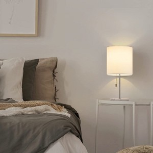 Oumilen Small Bedside Lamp Table Desk Lamp Beside Nightstand Reading Light, White Marble Base - 1 of 1