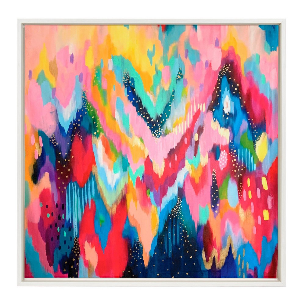 Photos - Other Decoration 30" x 30" Sylvie EV Brushstroke 100 by Jessi Raulet - Kate & Laurel: Abstract Framed Canvas Wall Art, Transitional Decor