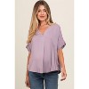 PinkBlush Lavender V-Neck Pin-Tuck Detail Maternity Top - 2 of 4