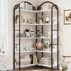 L-Shaped 5-Tier Arched Corner Bookshelf, Industrial Metal Frame Bookcase, Space-Saving Tall Storage Shelf for Living Room & Bedroom - 3 of 4