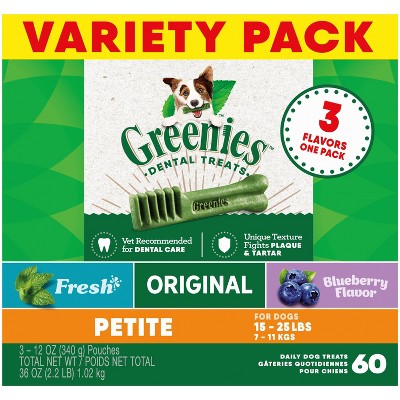 Photo 1 of Greenies Petite Spearmint and Blueberry Flavored Adult Dog Dental Treats - 36oz