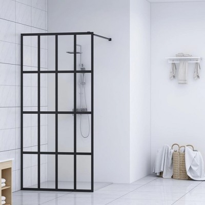 vidaXL Walk-in Shower Screen Clear Tempered Glass 39.4 inches x76.8 inches