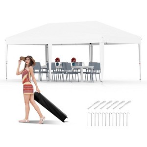Pop Up Canopy Tent Heavy-Duty 210D Oxford Fabric Includes Roller Bag and 6 Sandbags, UV Protection for Beach and Party - 1 of 4