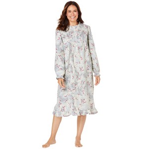 Only Necessities Cotton Flannel Print Short Gown - 1 of 4