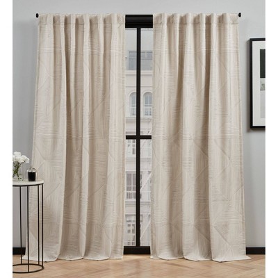 84"x54" Cardi Light Filtering Curtain Panel Brown - Elle Décor