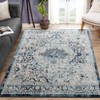 Vintage Rug Soft  Non Slip Plush Carpet Low Pile Stain Resistant Floor Cover Oriental Accent  Rug for Living Room Bedroom Nursery,Blue/5'3"x7'3" - 3 of 4