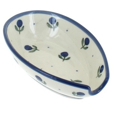Blue Rose Polish Pottery Blueberry Small Spoon Rest