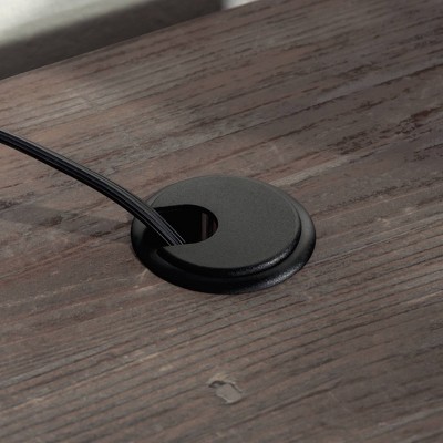 Pebble Pine Brown Wood Computer Desk with Drawer and Filing Cabinet