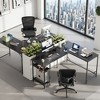 GALAXHERO 60 Inch L-Shaped Gaming Desk with Power Outlets & LED Lights, Corner Desk with Hook, Convertible Office Desk for Bedroom - 3 of 4