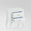 Gulches White Nightstand, 25 Inches Tall, 2 Drawers, Tapered Wood Leg Design - 4 of 4