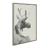 Kate and Laurel Sylvie Moose BW Framed Canvas by Emiko and Mark Franzen of F2Images, 23x33, Gray - 2 of 4