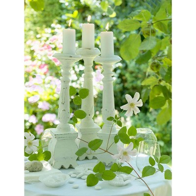 Northlight LED Lighted Pillar Candles in Garden Canvas Wall Art 15.75" x 11.75"