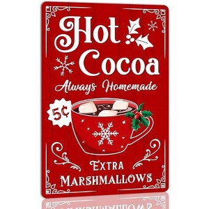Lomsoe Hot Cocoa Metal Christmas Wall Art 8x12 Inch, Kitchen & Party Decor, Christmas Gift, Christmas Decor - 1 of 4