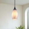 Dewdrop 4.7" Mini Glass Pendant Light, Brown White Marble Glass, Vintage Hanging Ceiling Lamp - 3 of 4
