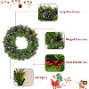 KWPZQEB Artificial Christmas 4-Piece Set with Garland, Wreath and Set of 2 Entrance Trees X-mas, Xmas Decor with LED Lights for Indoor, Green - 3 of 4