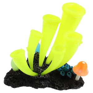 Unique Bargains Silicone Aquarium Simulation Horn Coral Fish Tank Landscape Decoration 3.39"x3.23" 1 Pc - 1 of 4