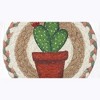 Earth Rugs Cactus Design Round Coaster – Large 7" Braided Jute Farmhouse Drink Mat - 2 of 3