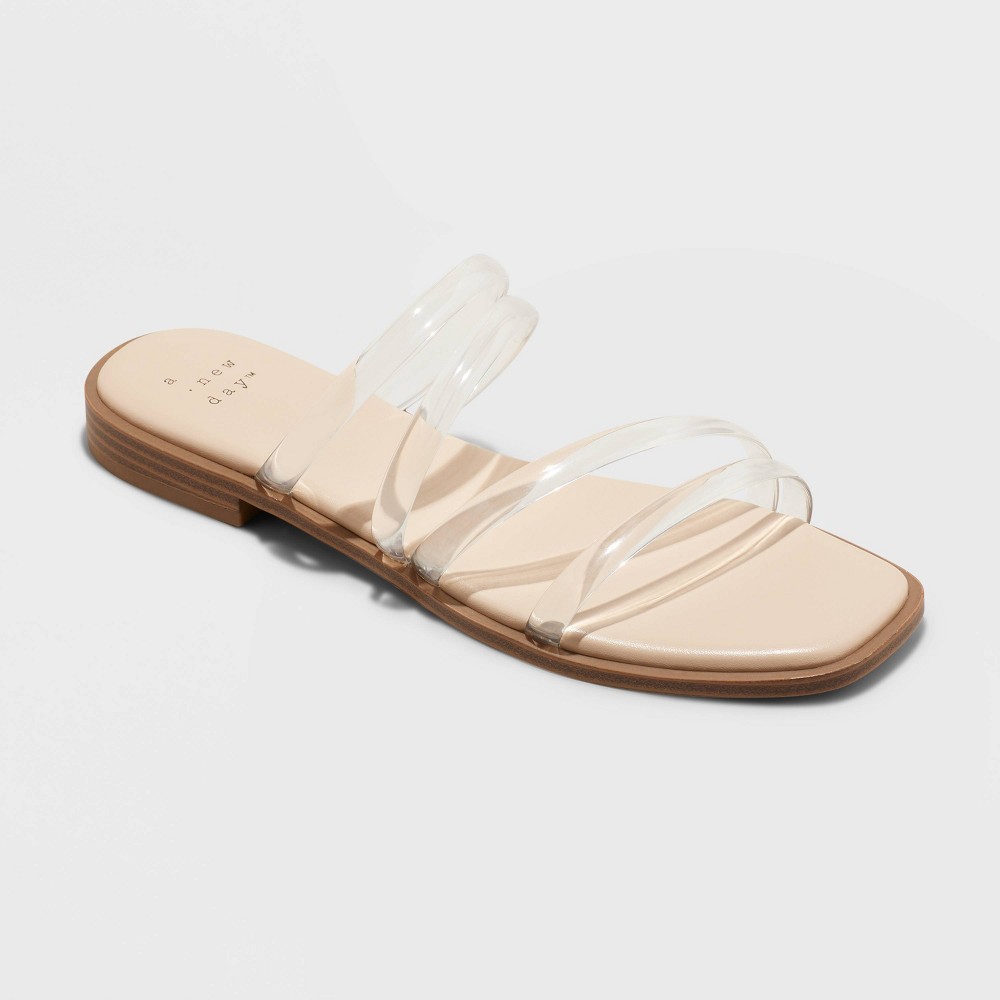 Women's Estelle Slide Sandals - A New Day Clear 8.5