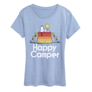 Women's - Peanuts - Happy Camper Short Sleeve Graphic T-Shirt - 1 of 4
