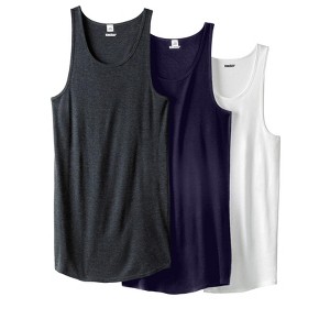 KingSize Men's Big & Tall 3-Pack Ribbed Cotton Tank Undershirt - 1 of 2