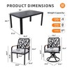 Kumasinova 7 Pcs Aluminum Patio Furniture Set,Modern Dining Table Set with 6 Chairs(4 Stationary&2 Swivel Rockers),Removable Cushions for Backyard - 2 of 4