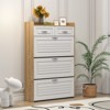 Okak Modern Freestanding Shoe Cabinet with 3 Flip Doors & 2 Drawers, Ample Storage Hidden Shoe Rack Cabinet for Entryway,Hallway, Oak - 2 of 4
