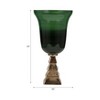 Elegant Modern Glass Vase with Metallic Base - Decorative Centerpiece for Home, Office & Living Room - Glass & Aluminum - 19" Green - 4 of 4