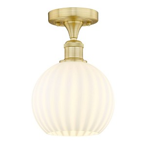 White Venetian - 1 Light Semi-Flush Mount In Modern Style-10.13 Inches Tall and 8 Inches Wide - 1 of 1