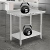 NSF Certified Stainless Steel Work Table, Bilayer Table with Adjustable Undershelf - 3 of 4