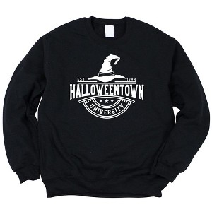 Simply Sage Market Women's Graphic Sweatshirt Halloweentown University Hat - 1 of 2