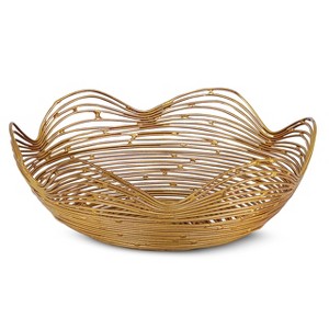 Metal Wire Scalloped Bowl – Wooden Bowls for Decor, Candies - 1 of 4