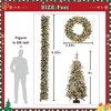 QingMoon 4 Piece Artificial Christmas Tree Set with Garland, Wreath and 2 Whimsical Xmas Trees for Fireplace, Front Porch and Doorways - 4 of 4