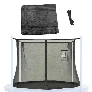 Upper Bounce Trampoline Safety Net Fits 12ft Round Frame using 4 Poles - Mobile/Tablet Pouch for Selfies, Livestream - Inside of Frame - Black - 1 of 4