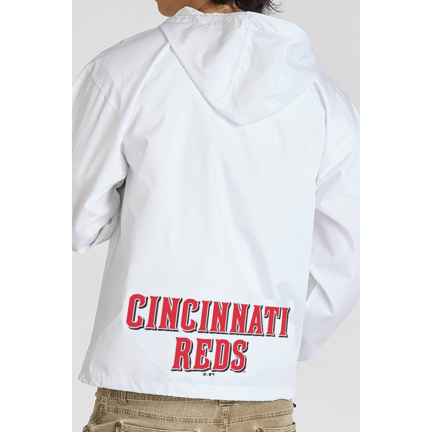 Мужская куртка MLB Cincinnati Reds Champion White Packable, цвет: Белый — фото 3