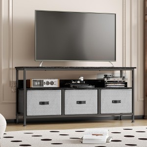 55" Media Console with Storage - Modern TV Stand with Drawers & Shelves for Living Room & Bedroom - 1 of 4