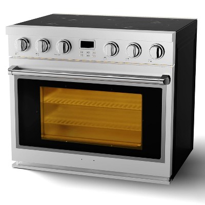 36" Electric Range with 5 Heating Elements Convection Oven 6.0 Cu. Ft. Capacity, 6 Functions - Professional with Smooth Glass Top, Stainless Steel