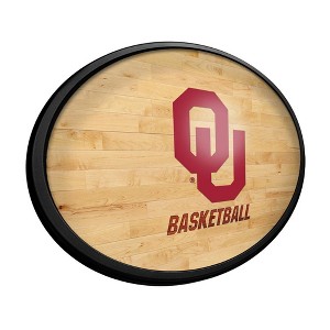 College Basketball Hardwood Design Oval Slimline Lighted Wall Sign - 1 of 4