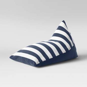 Triangle Lounge Kids' Chair Striped White/Navy - Pillowfort™