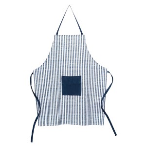 Kitchen Apron – Polyester Blue and White Stripes – 50" Height for Cooking By Melrose - 1 of 3