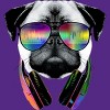 Women's Design By Humans Rainbow Beat DJ Pug By clingcling Racerback Tank Top - 2 of 3