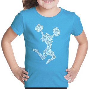 LA Pop Art Girl's Word Art T-shirt - Cheer - 1 of 4